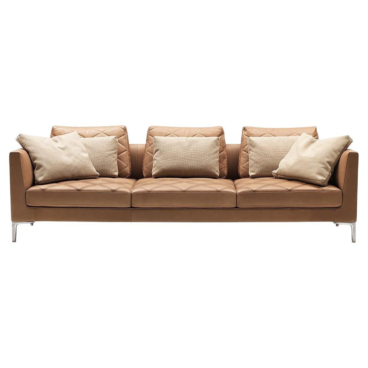 De Sede DS-48 Three-Seat Sofa in Nougat Upholstery by Antonella Scarpitta