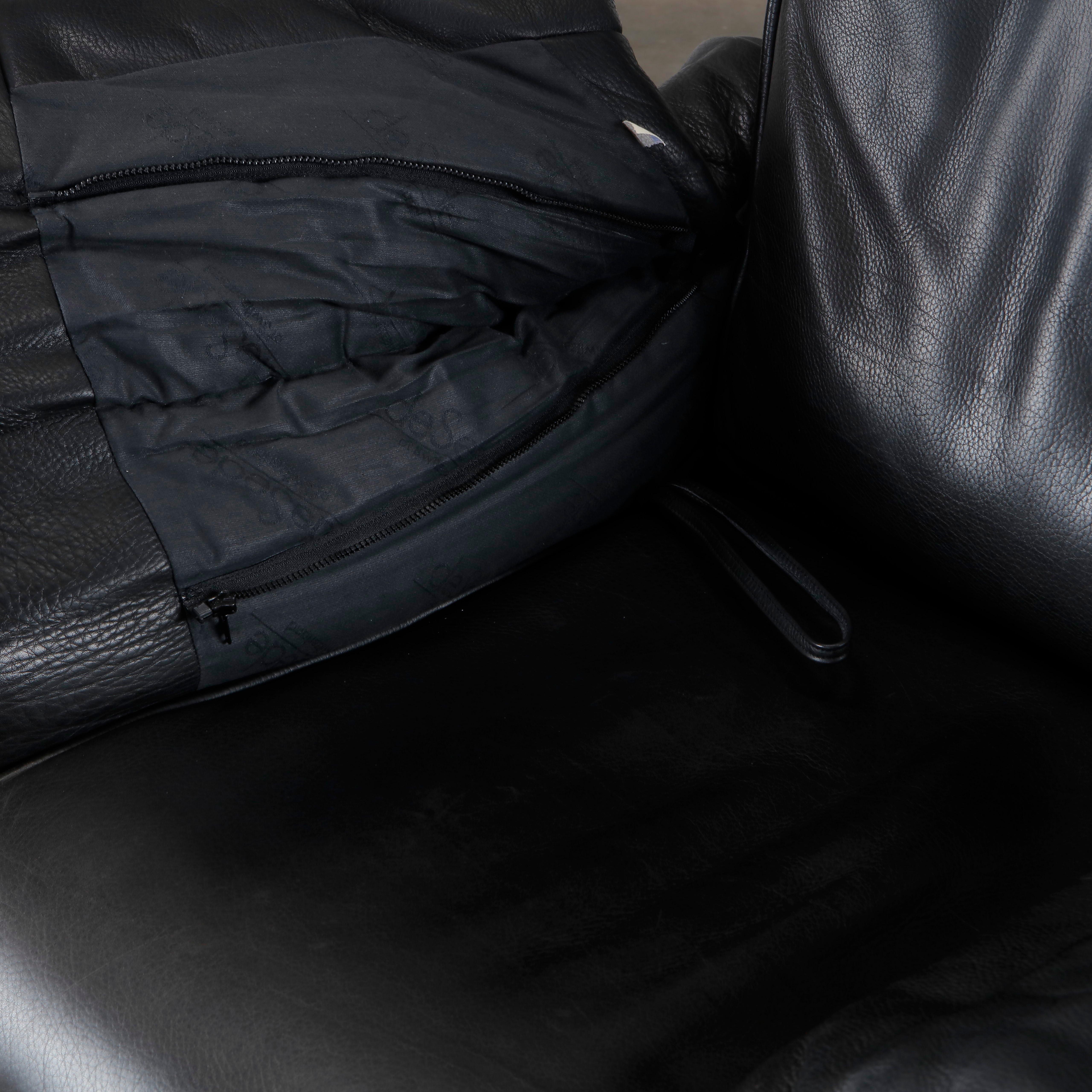 De Sede, DS 49 Sillón de cuero negro, años 70 en venta 13