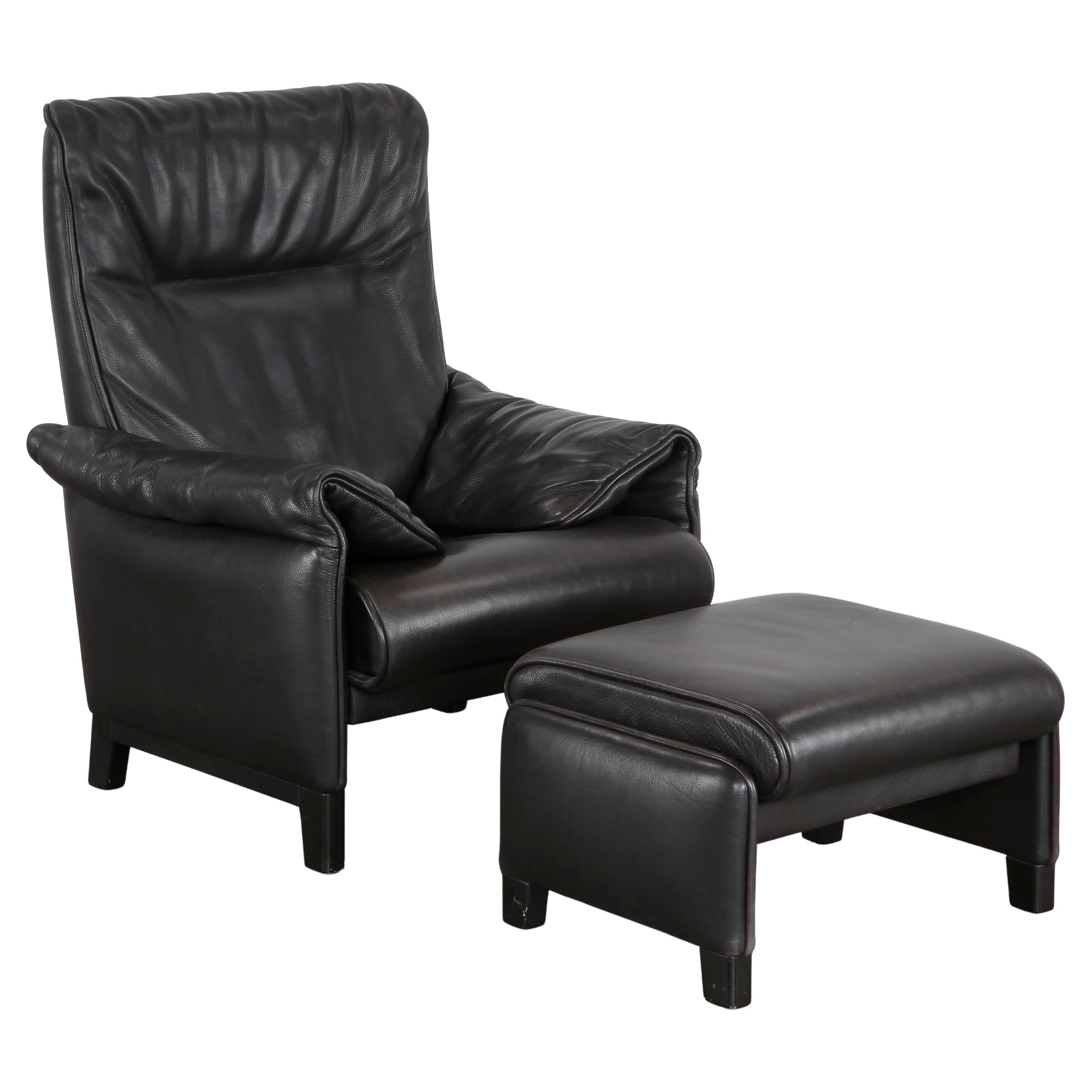 De Sede, DS 49 Black Leather Armchair, 1970s