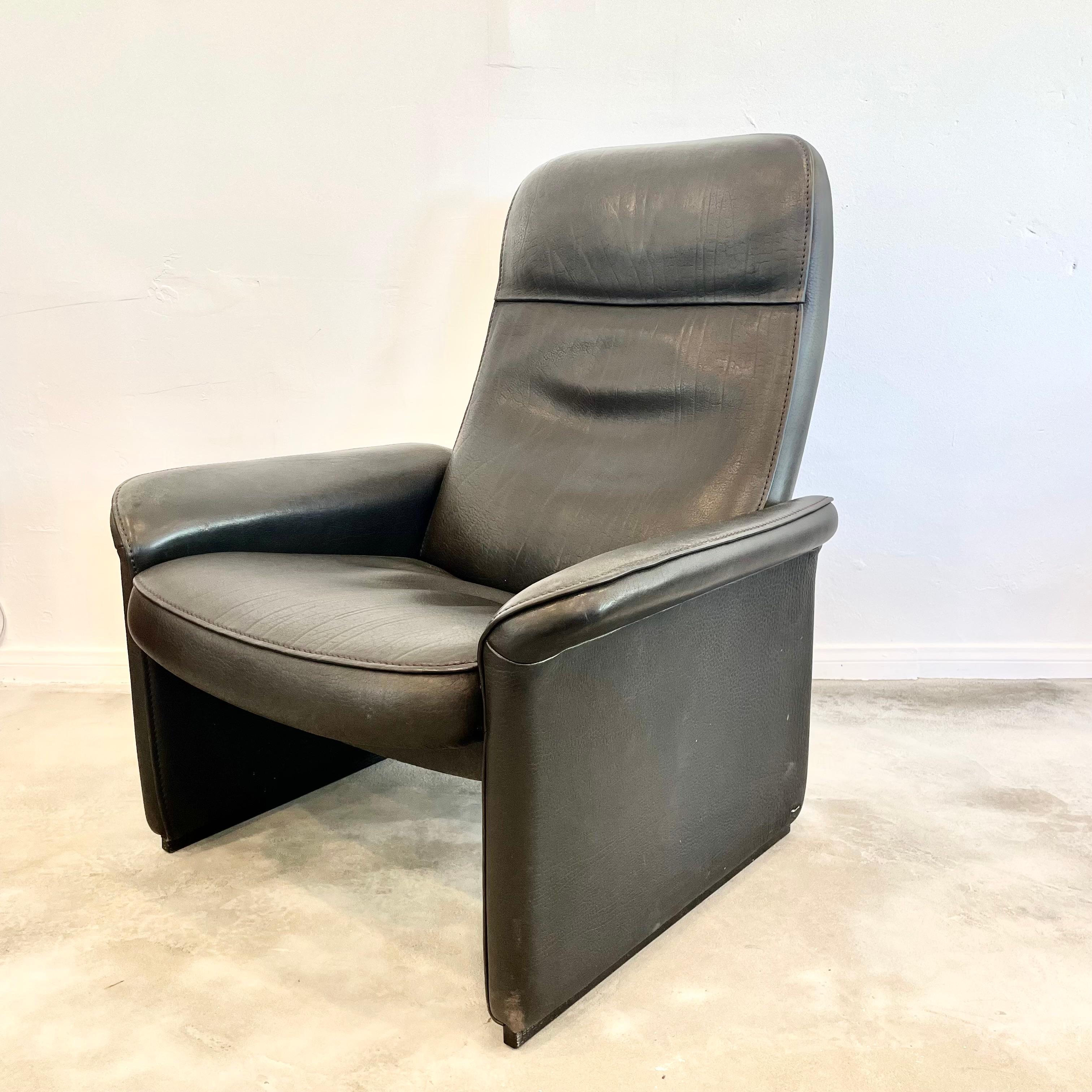 De Sede DS-50 Black Leather Recliner Chair, 1970s Switzerland For Sale 3