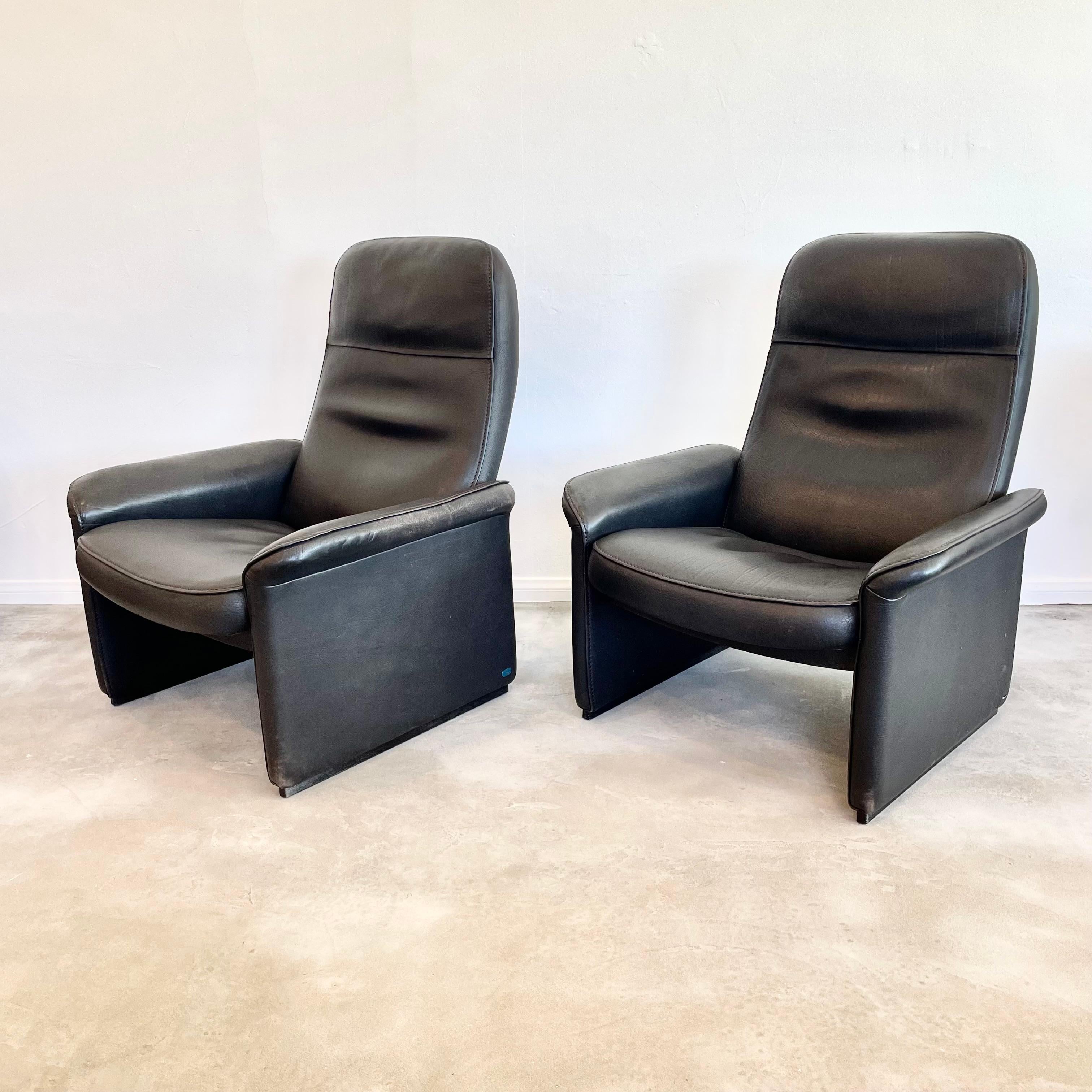 De Sede DS-50 Black Leather Recliner Chair, 1970s Switzerland For Sale 4