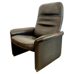 Vintage De Sede DS-50 Black Leather Recliner Chair, 1970s Switzerland