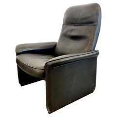 Vintage De Sede DS-50 Black Leather Recliner Chair, 1970s Switzerland