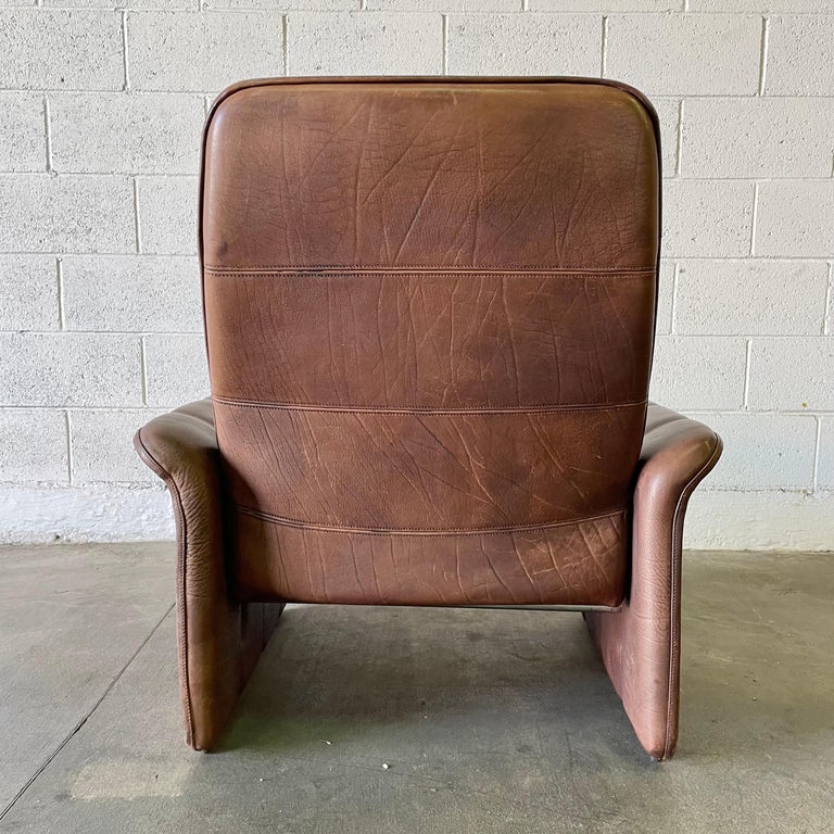 Leather De Sede DS-50 Chocolate Brown Recliner Chair  For Sale