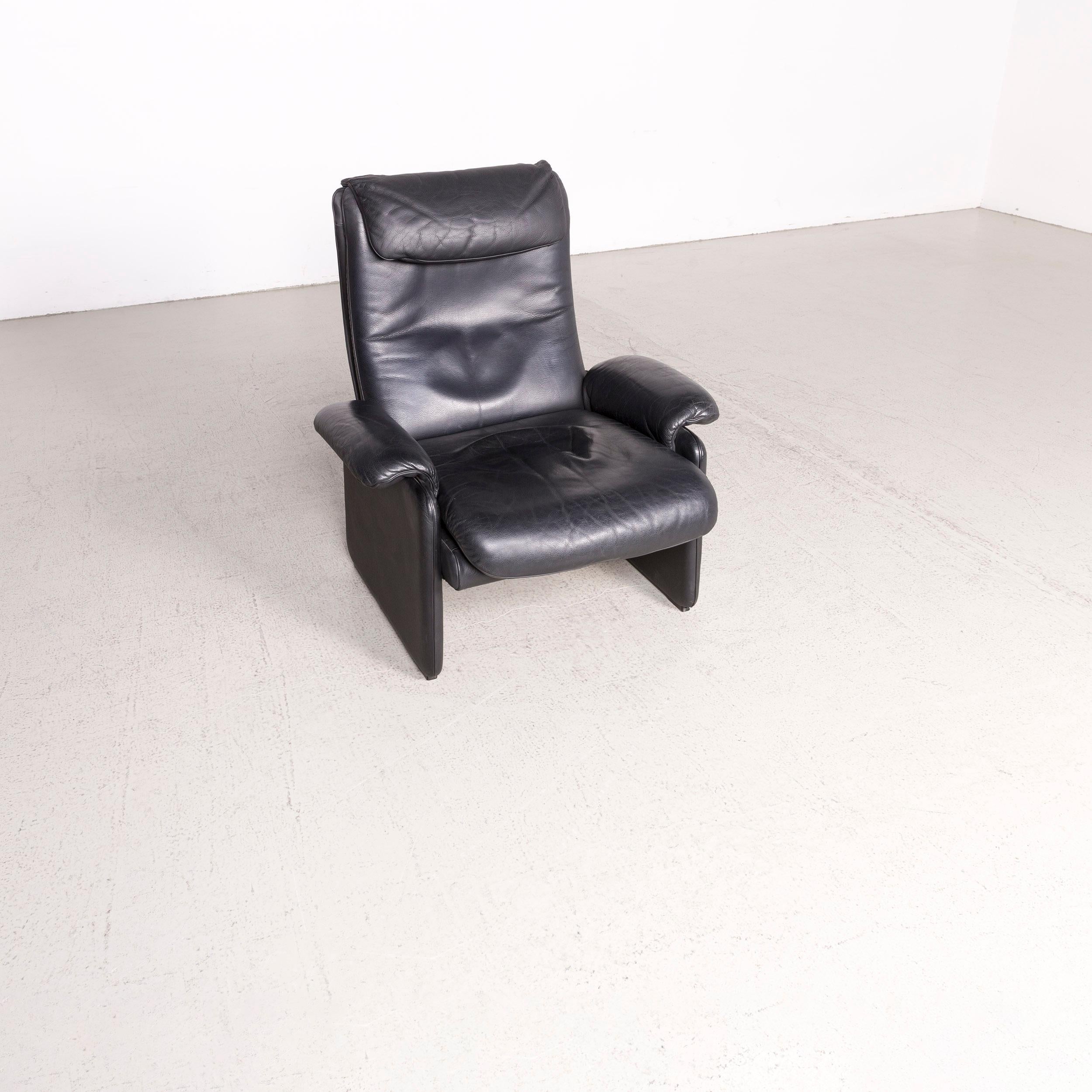 We bring to you a De Sede DS 50 leather armchair black genuine leather.

 Product measurements in centimeters:
 
Depth: 85
Width: 90
Height: 95
Seat-height: 45
Rest-height: 55
Seat-depth: 55
Seat-width: 50
Back-height: 65.
 