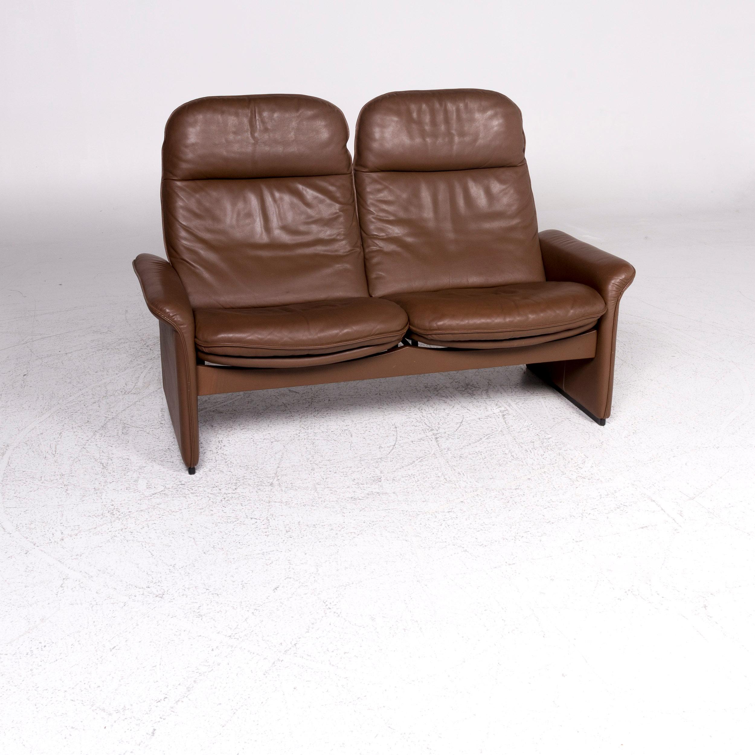 Modern De Sede DS 50 Leather Sofa Brown Two-Seat Couch