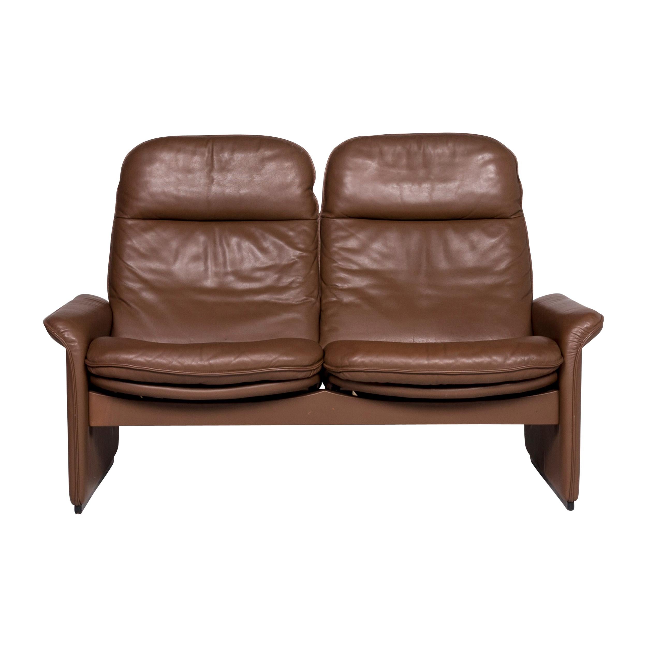 De Sede DS 50 Leather Sofa Brown Two-Seat Couch