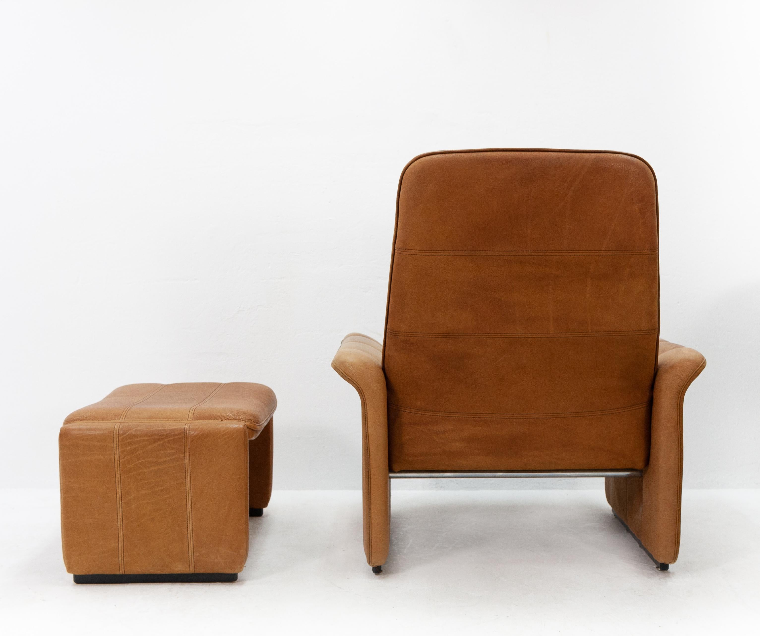 Mid-Century Modern De Sede DS 50 Lounge Chair and Ottoman