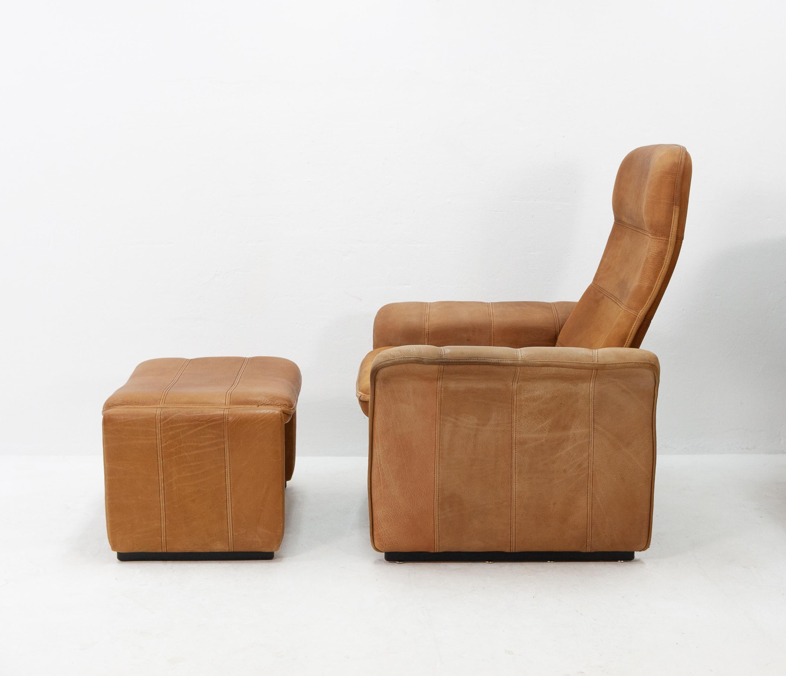 De Sede DS 50 Lounge Chair and Ottoman In Good Condition In Den Haag, NL