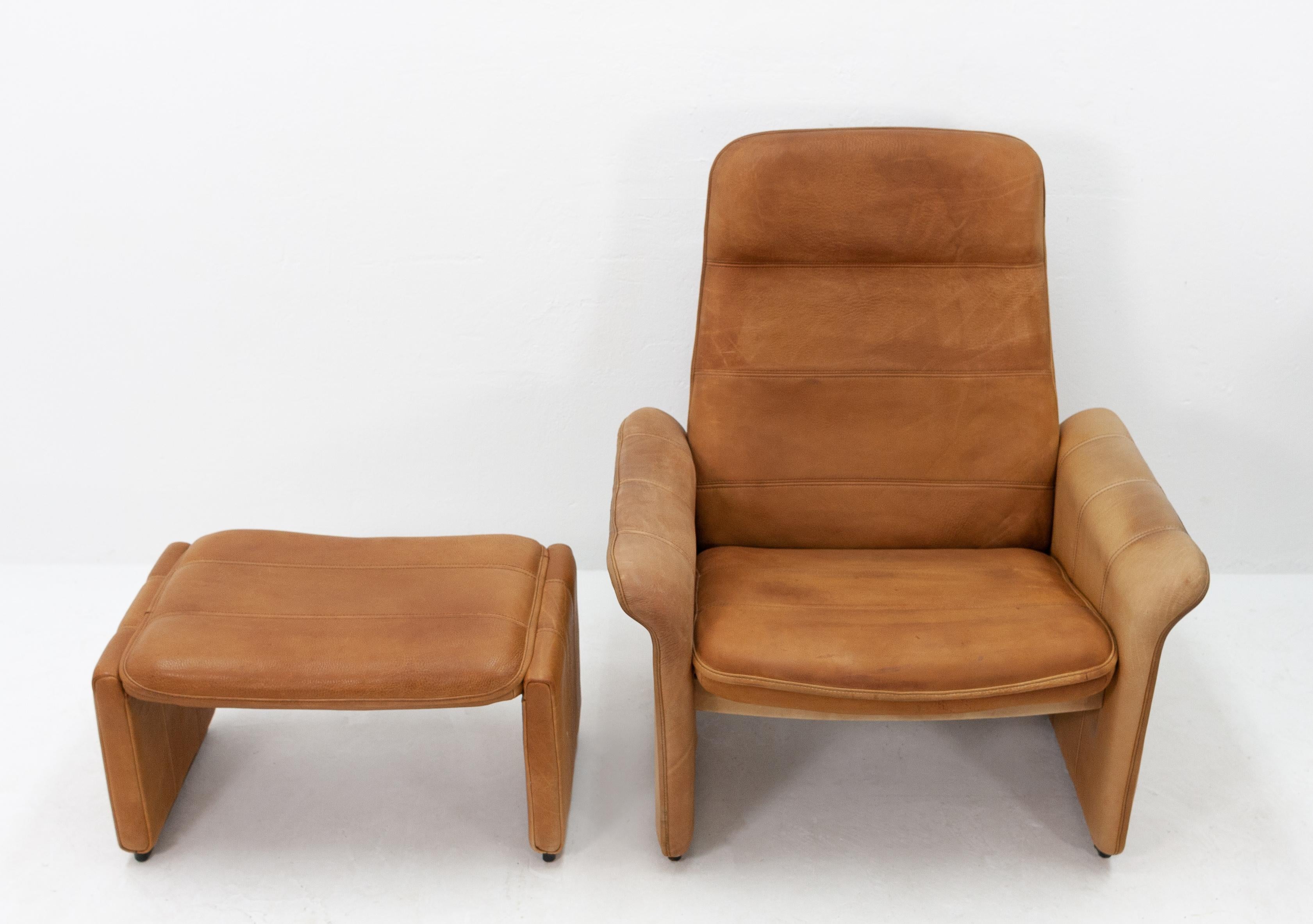 Late 20th Century De Sede DS 50 Lounge Chair and Ottoman