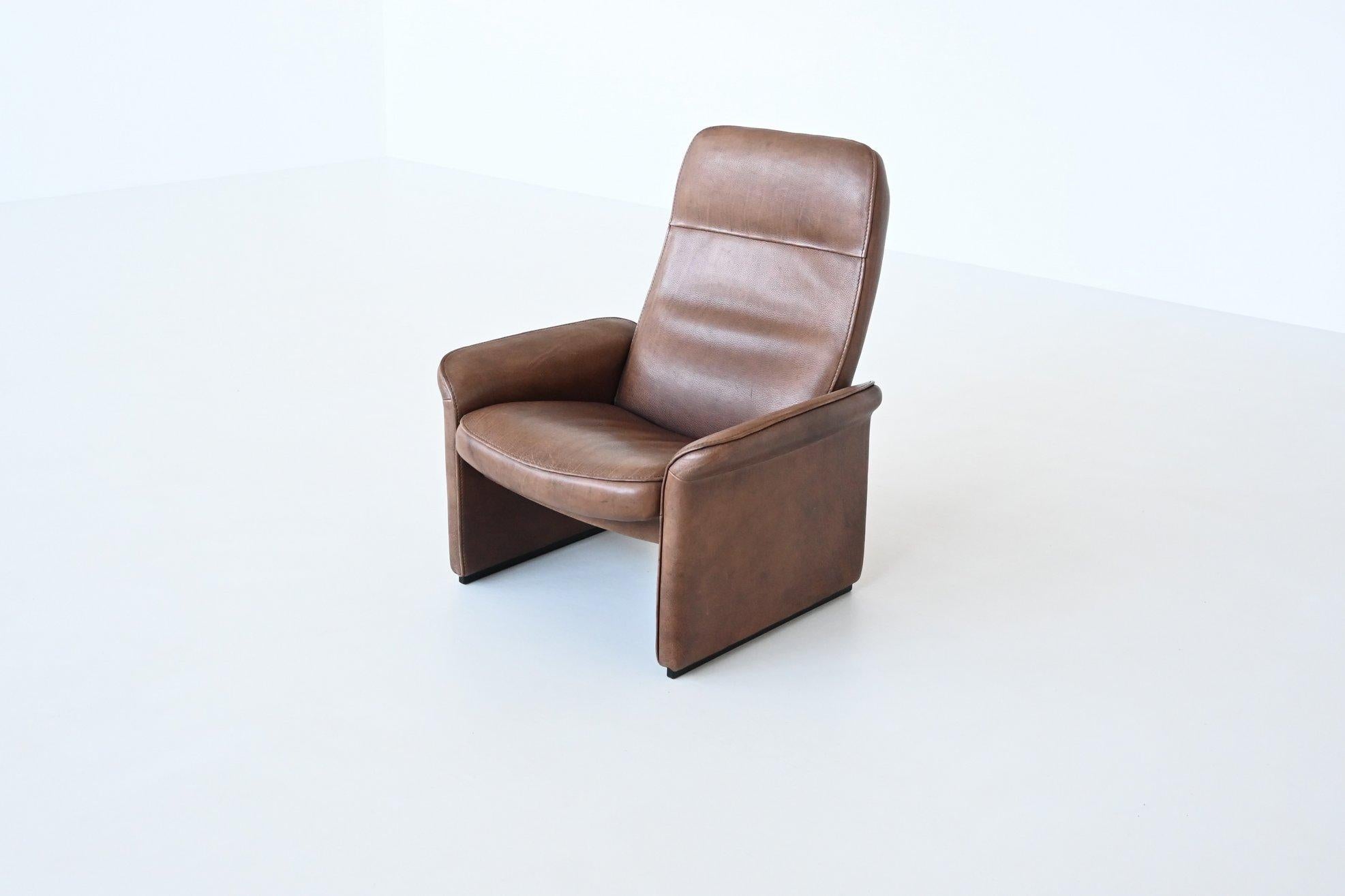 De Sede DS 50 lounge chairs brown buffalo leather Switzerland 1970 4