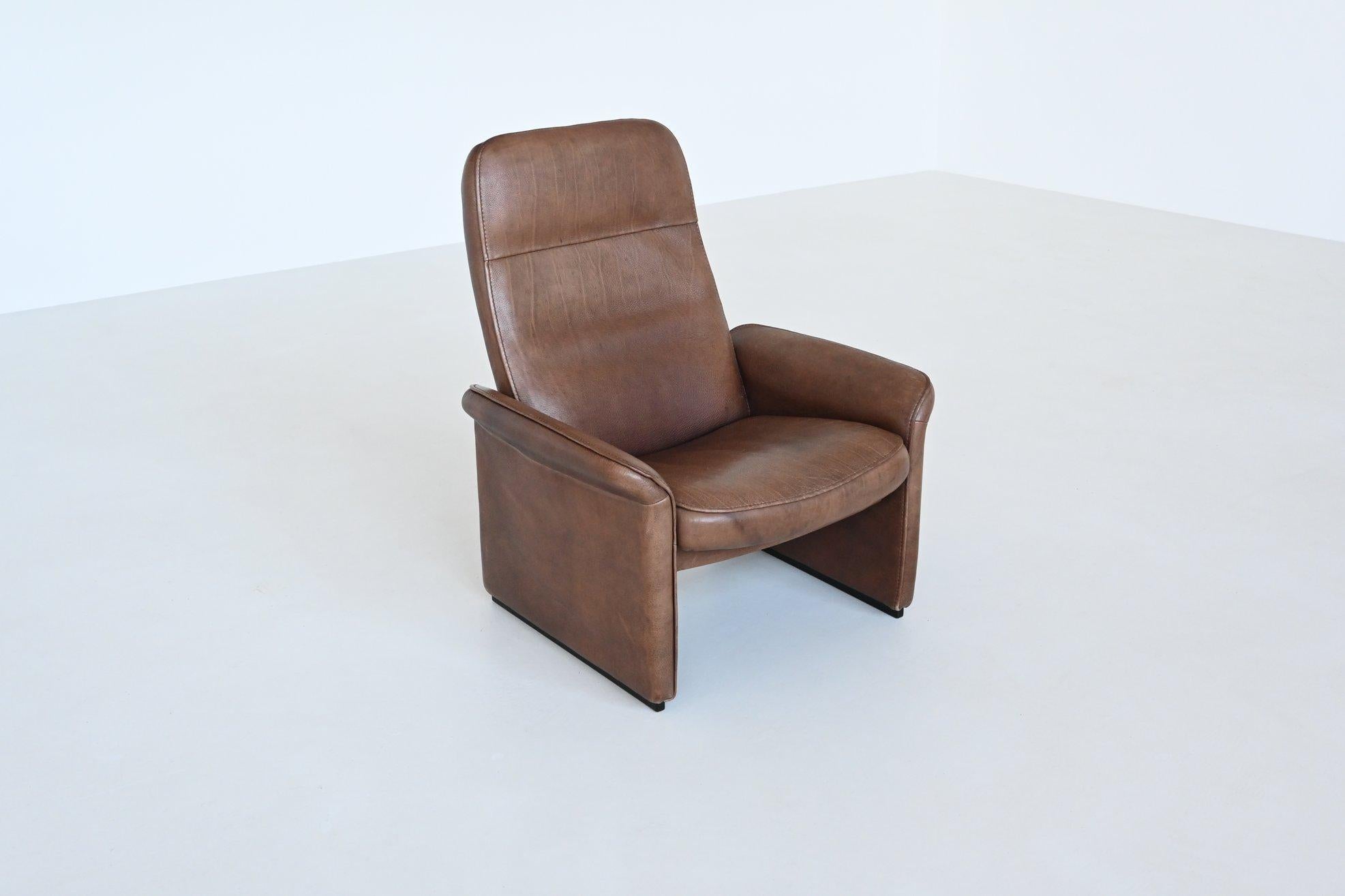 De Sede DS 50 lounge chairs brown buffalo leather Switzerland 1970 6