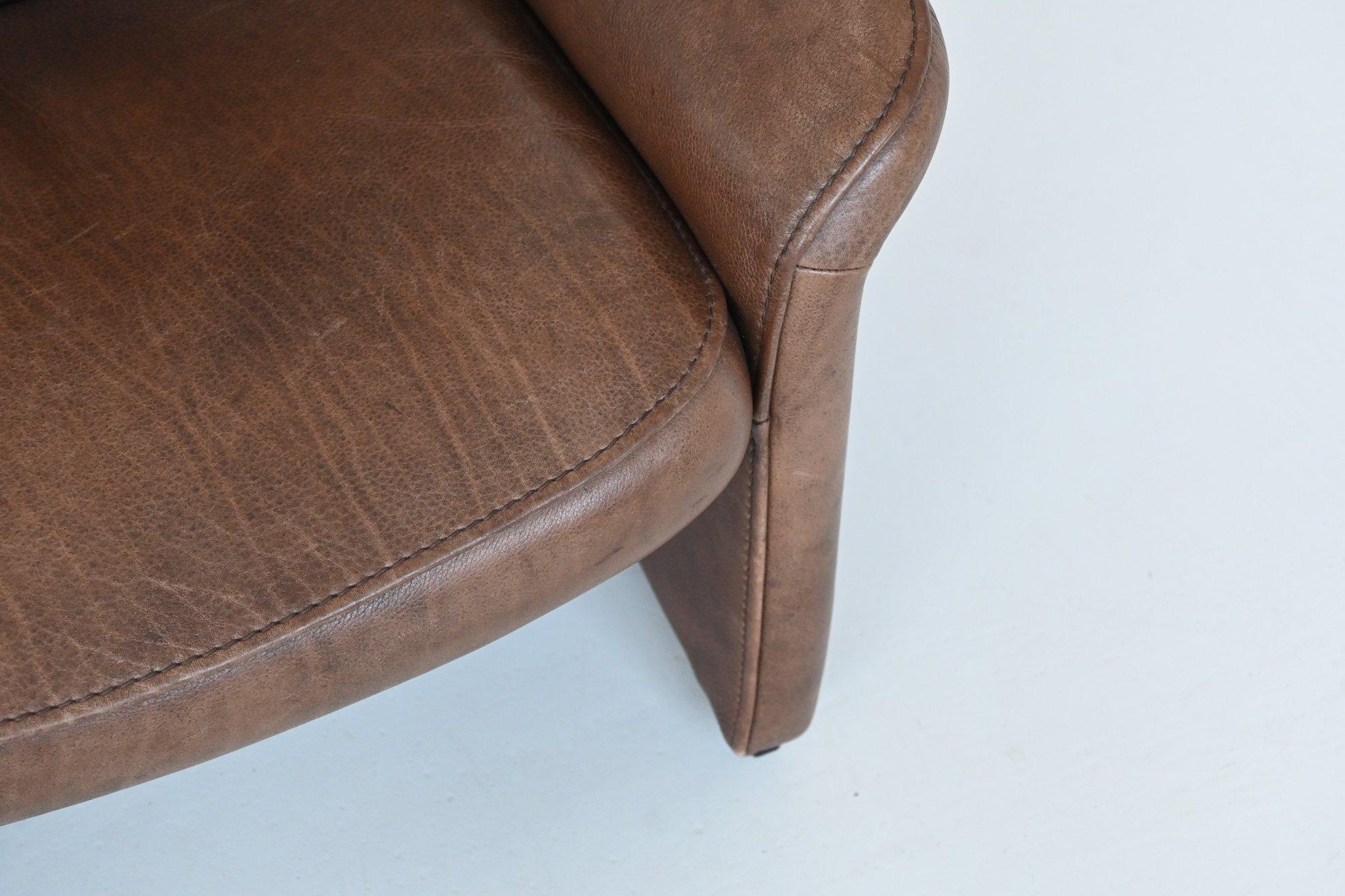 De Sede DS 50 lounge chairs brown buffalo leather Switzerland 1970 9