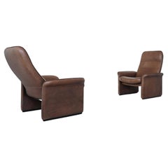 De Sede DS 50 lounge chairs brown buffalo leather Switzerland 1970