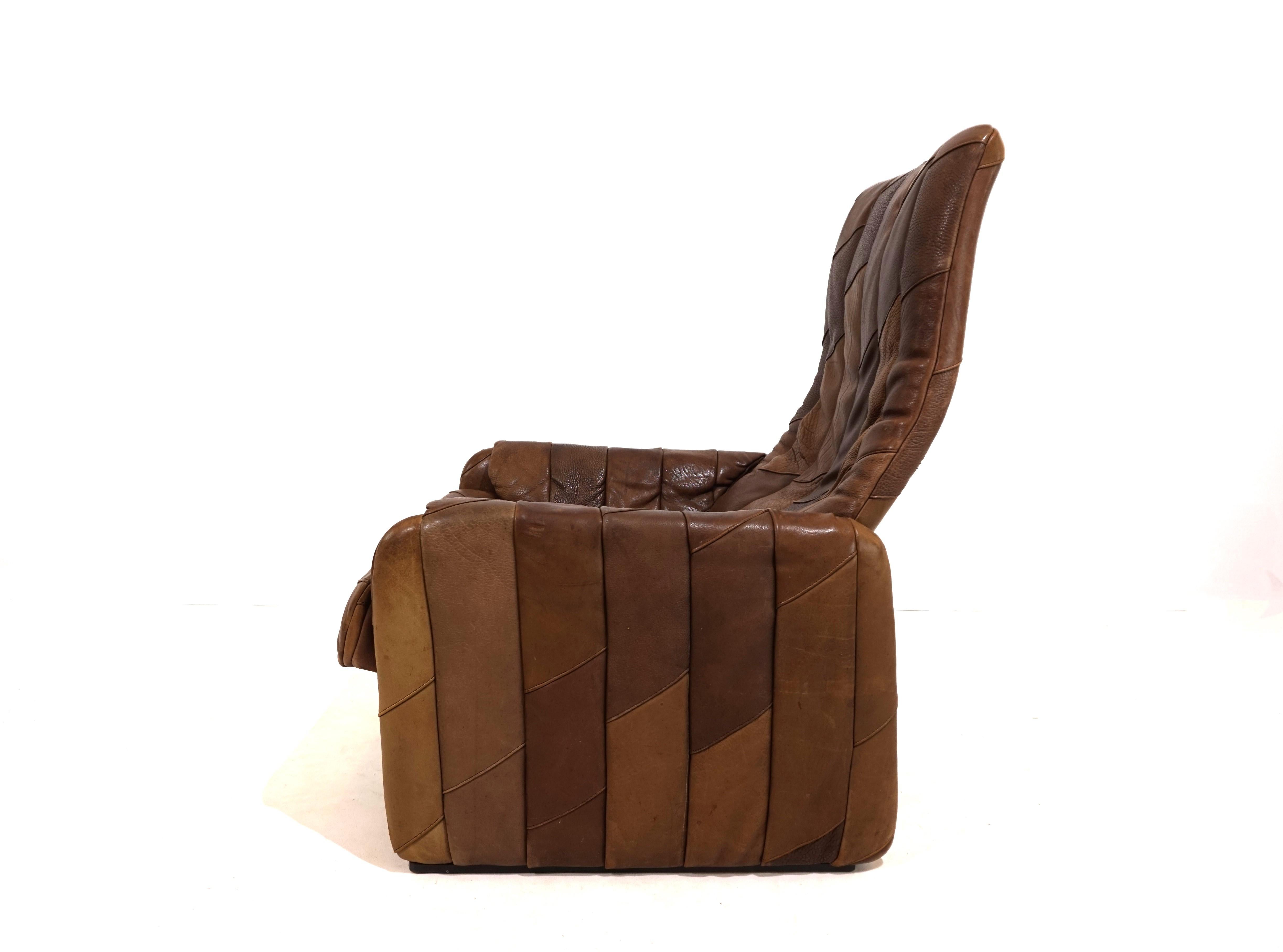 Mid-Century Modern De Sede DS 50 patchwork leather armchair For Sale