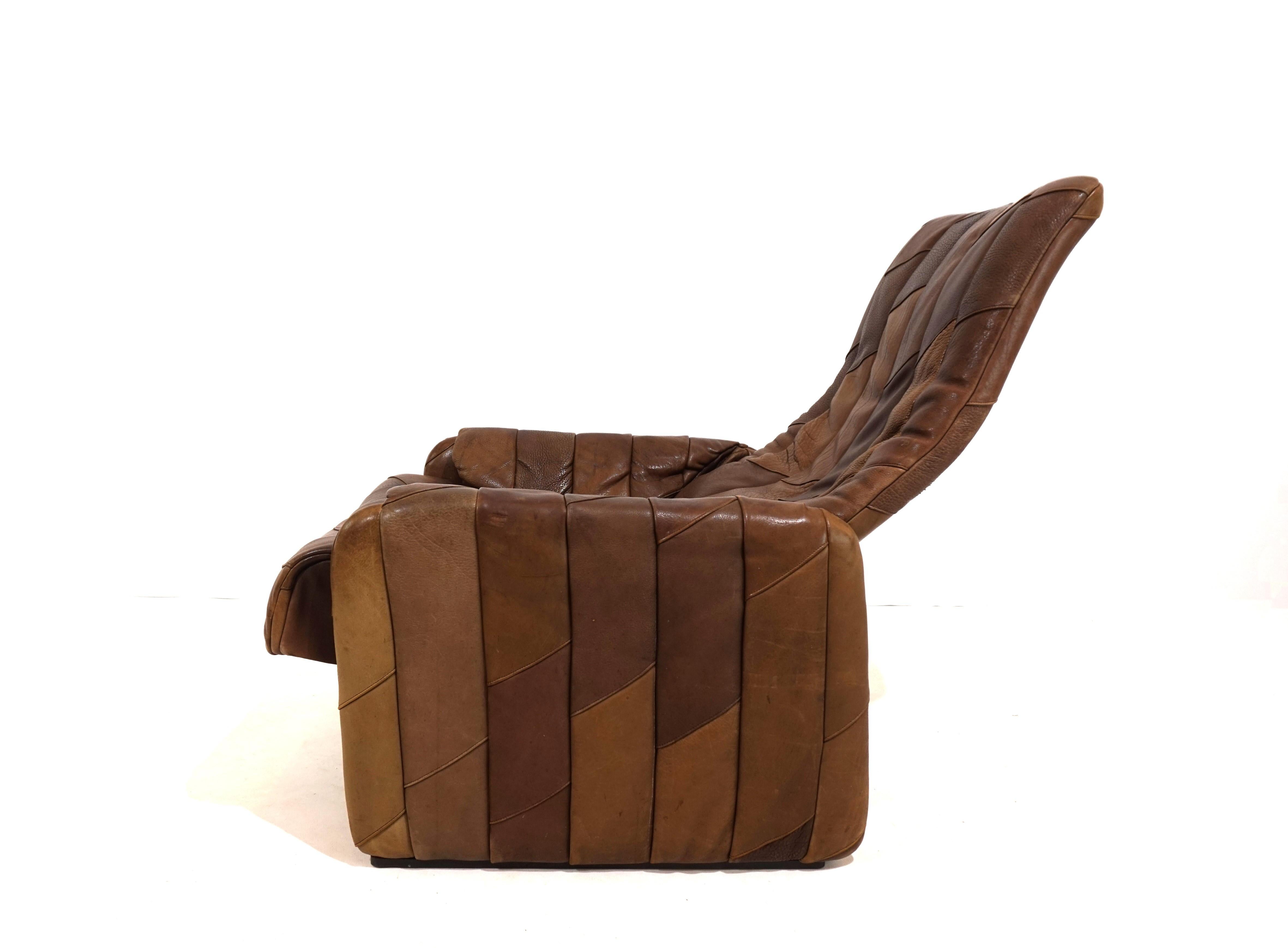 Swiss De Sede DS 50 patchwork leather armchair For Sale