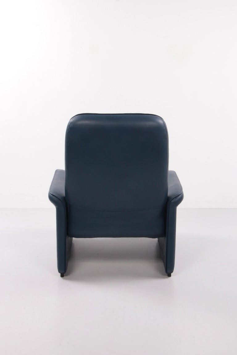 De Sede Ds 50 Relax Armchair with Hocker Leather Petrol Colour, 1980  Switzerland at 1stDibs