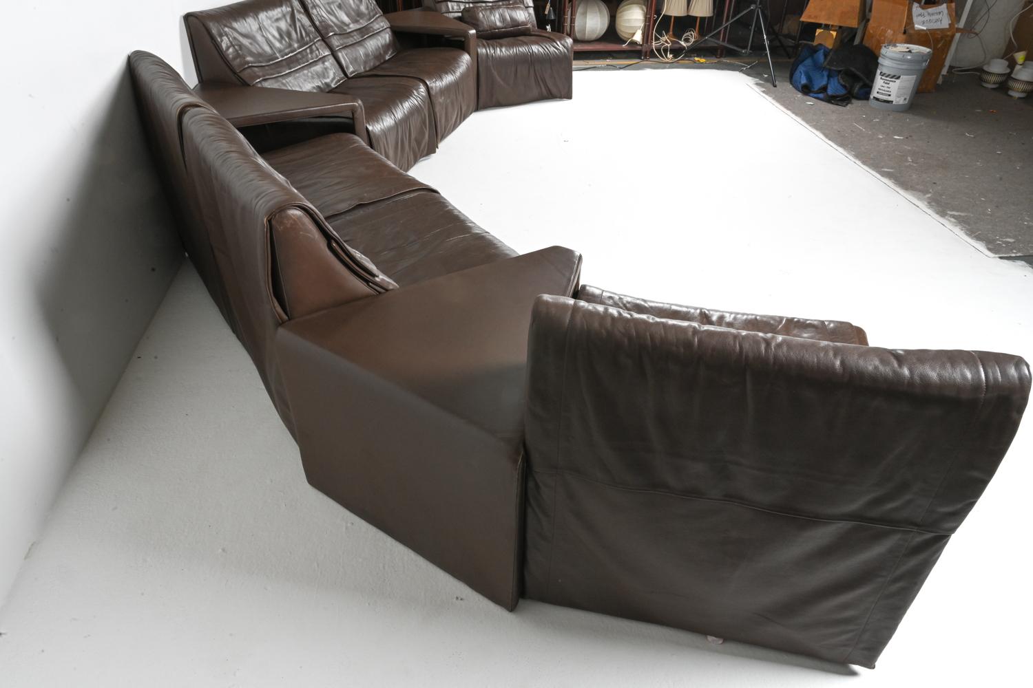 De Sede DS 500 Modular Sectional Sofa & Table Suite in Brown Leather For Sale 7