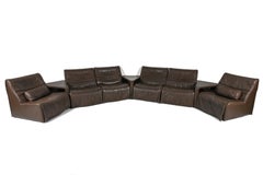 De Sede DS 500 Modular Sectional Sofa & Table Suite in Brown Leather