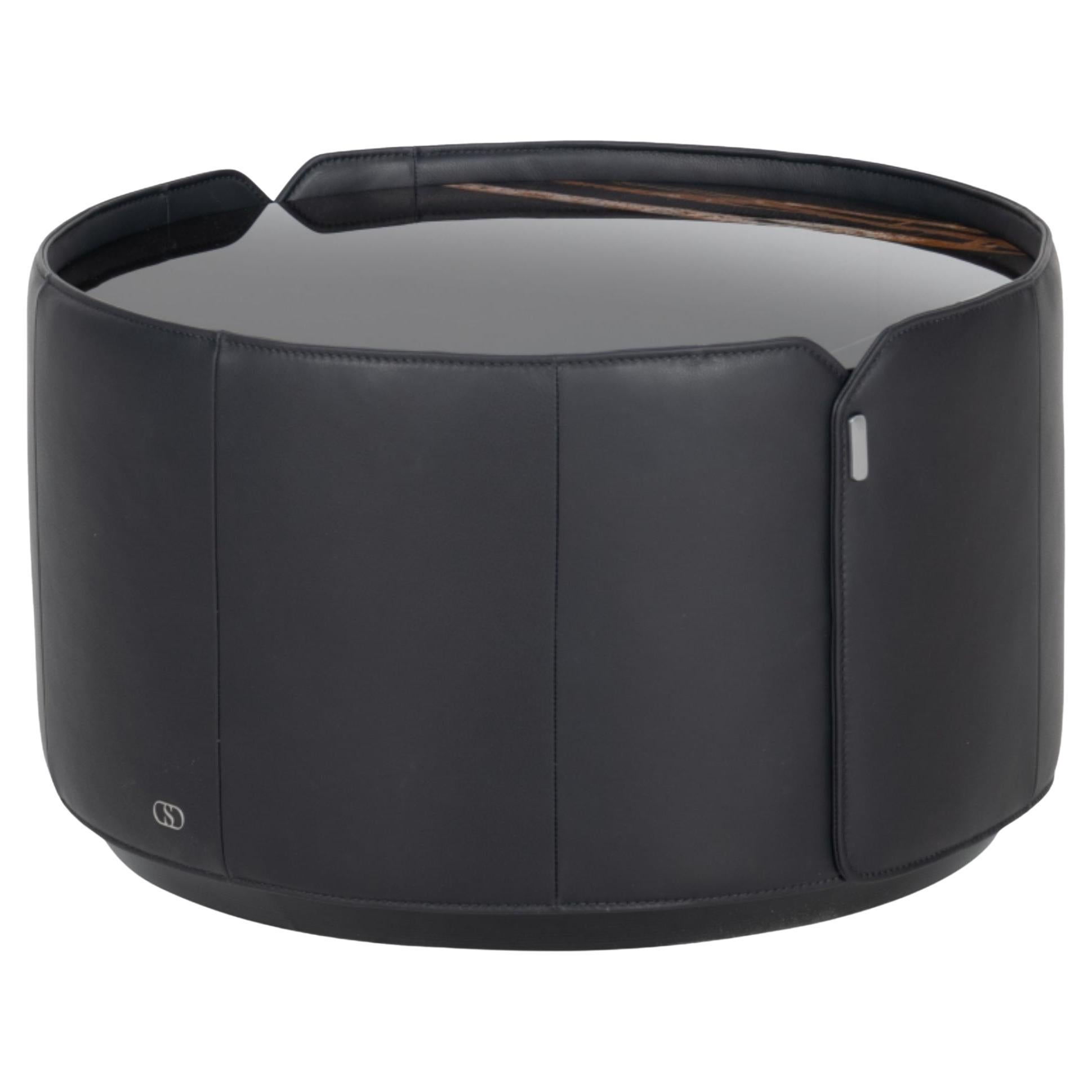 De Sede DS-5020 Low Table in Black Leather Upholstery by de Sede Design Team For Sale