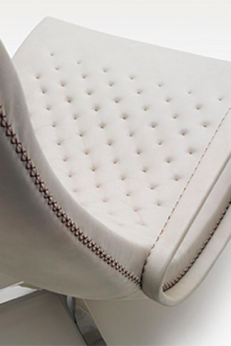 De Sede DS-51 Armchair in Snow Upholstery by Antonella Scarpitta In New Condition For Sale In Brooklyn, NY