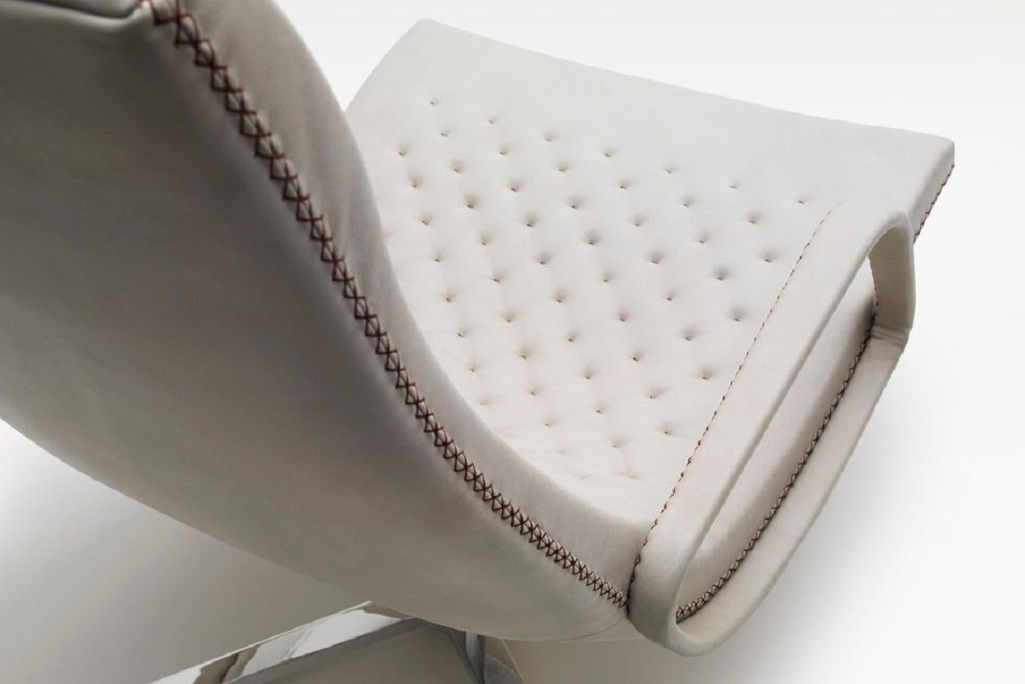 Contemporary De Sede DS-51 Armchair in Snow Upholstery by Antonella Scarpitta For Sale