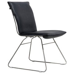 Vintage De Sede DS 515 Chair in Black Upholstery with Chrome Base by Greutmann Bolzern