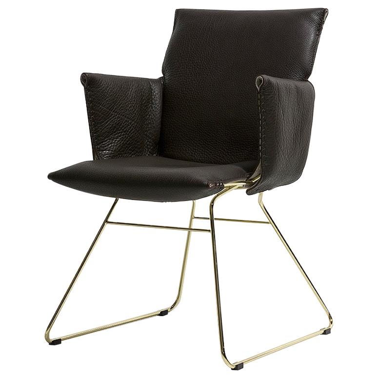 De Sede DS 515 Chair with Armrest in Black Upholstery by Greutmann Bolzern