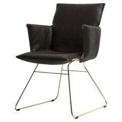 De Sede DS 515 Chair with Armrest in Black Upholstery by Greutmann Bolzern