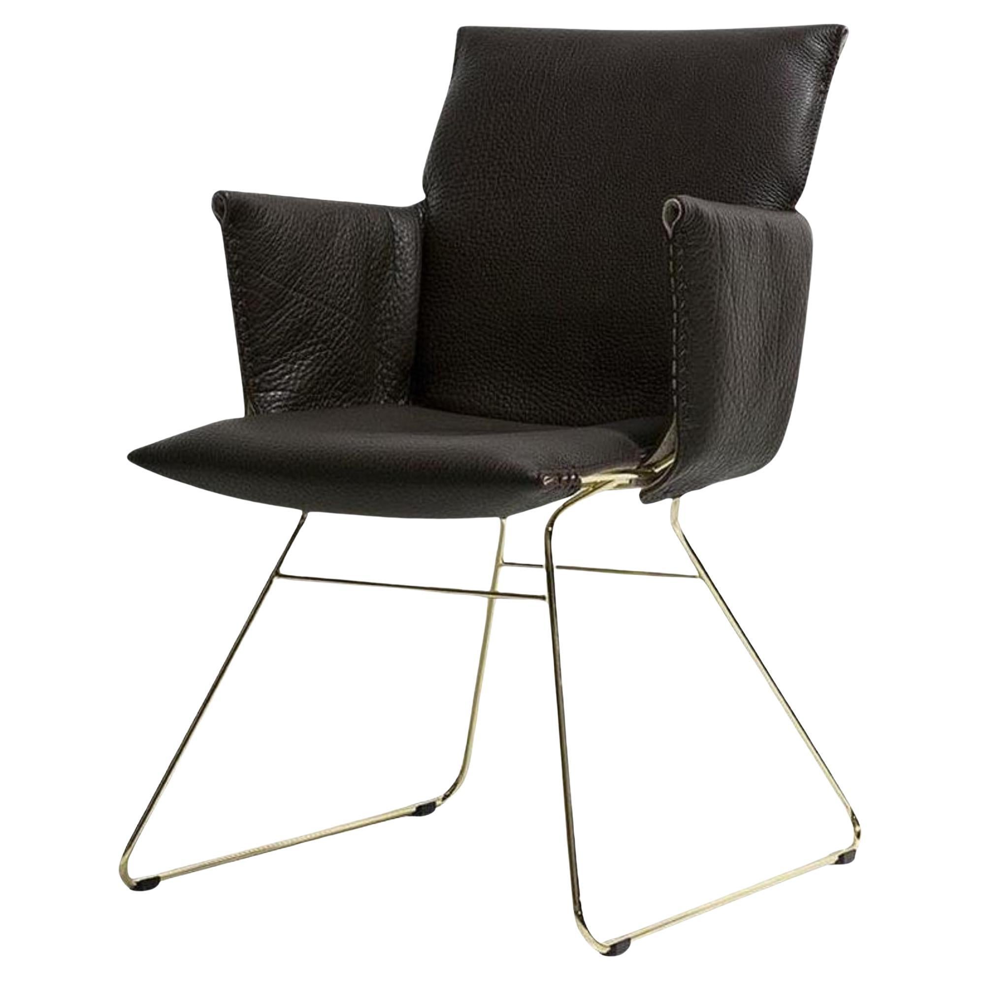De Sede DS 515 Chair with Armrest in Black Upholstery by Greutmann Bolzern
