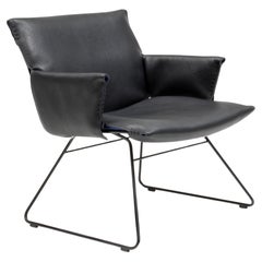 Sedia da salotto De Sede DS 515 in tessuto nero con base nera di Greutmann Bolzern