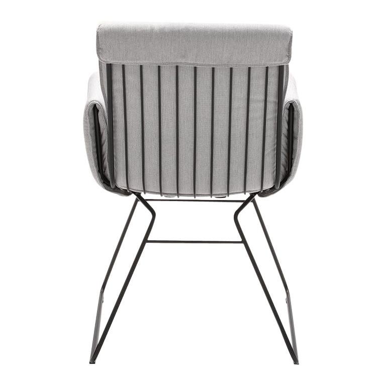 De Sede DS 515 Outdoor-Stuhl aus grauem Stoff mit schwarzem Untergestell von Greutmann Bolzern