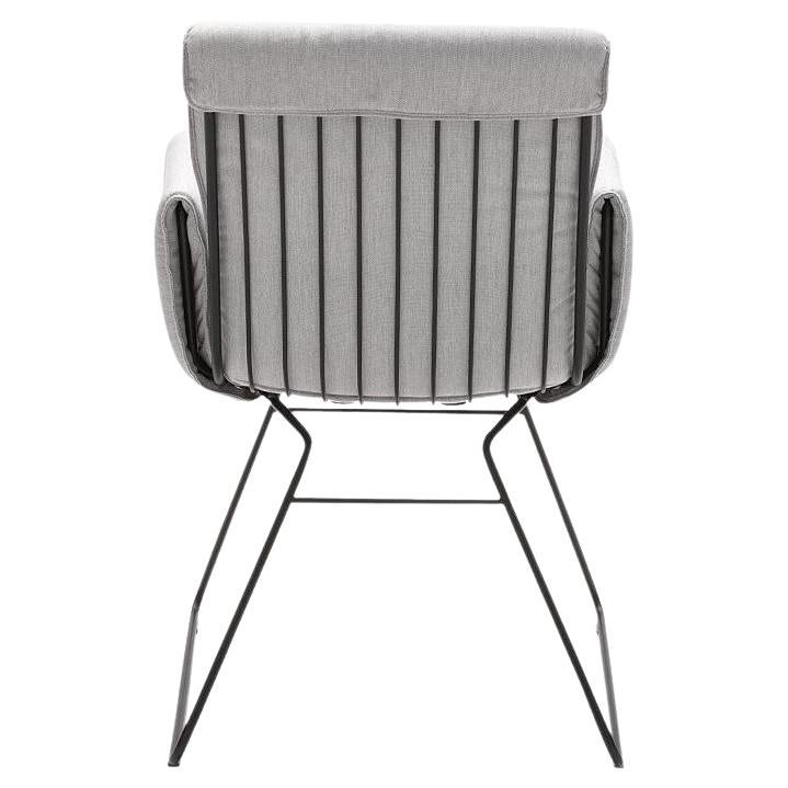 De Sede DS 515 Outdoor Chair in Grey Fabric with Black Base by Greutmann Bolzern For Sale
