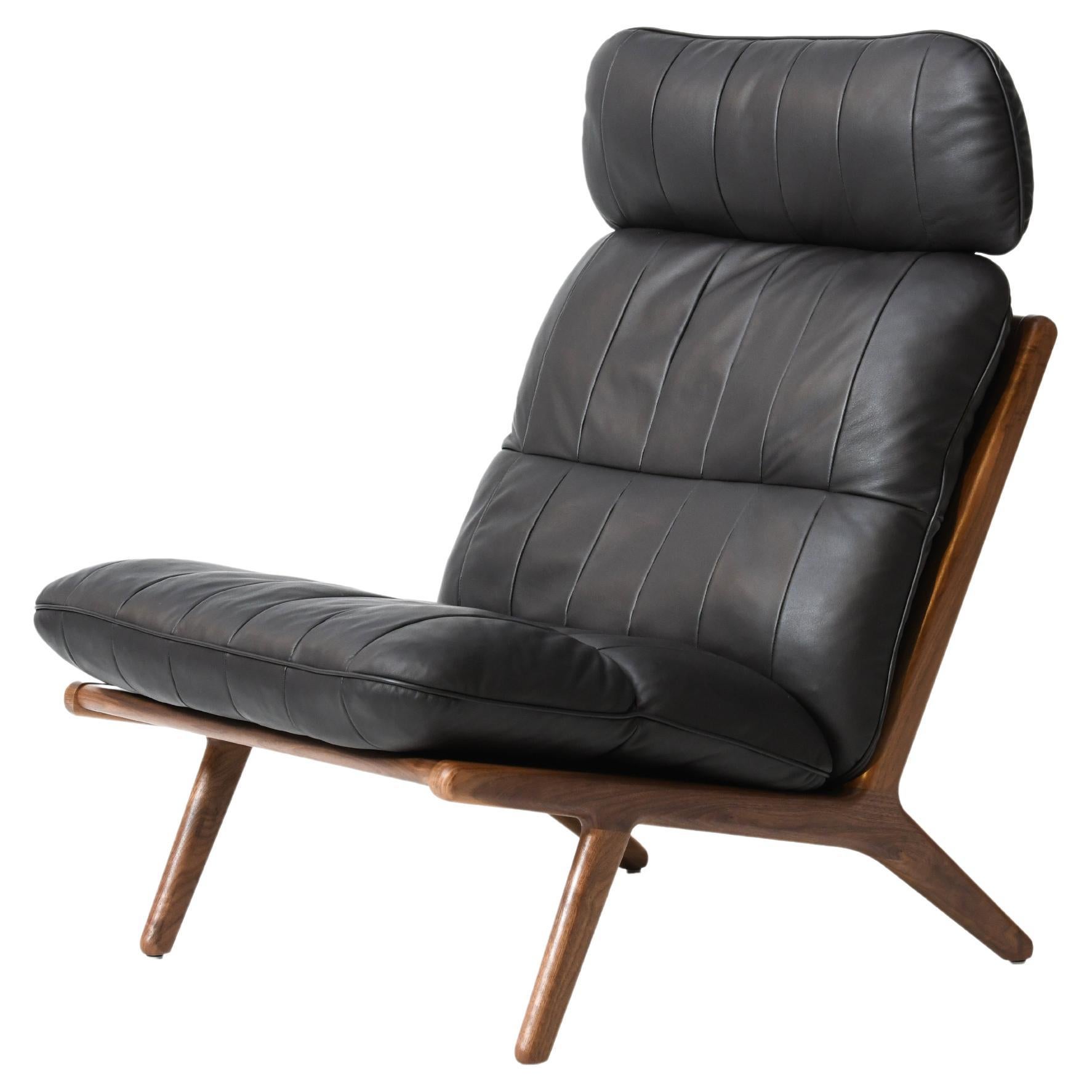 De Sede DS 531 Chair without Armrest in Black Leather by De Sede Design-Team
