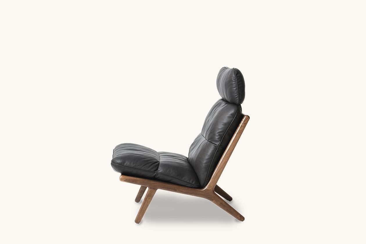 Leather De Sede DS 531 Chair without Armrest in Black Upholstery by De Sede Design-Team For Sale