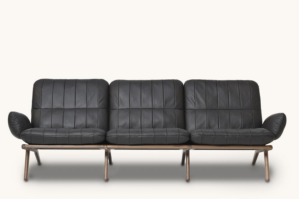 Modern De Sede DS 531 Three-Seat Sofa in Black Upholstery by De Sede Design-Team For Sale