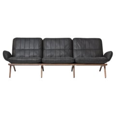 De Sede DS 531 Three-Seat Sofa in Black Upholstery by De Sede Design-Team