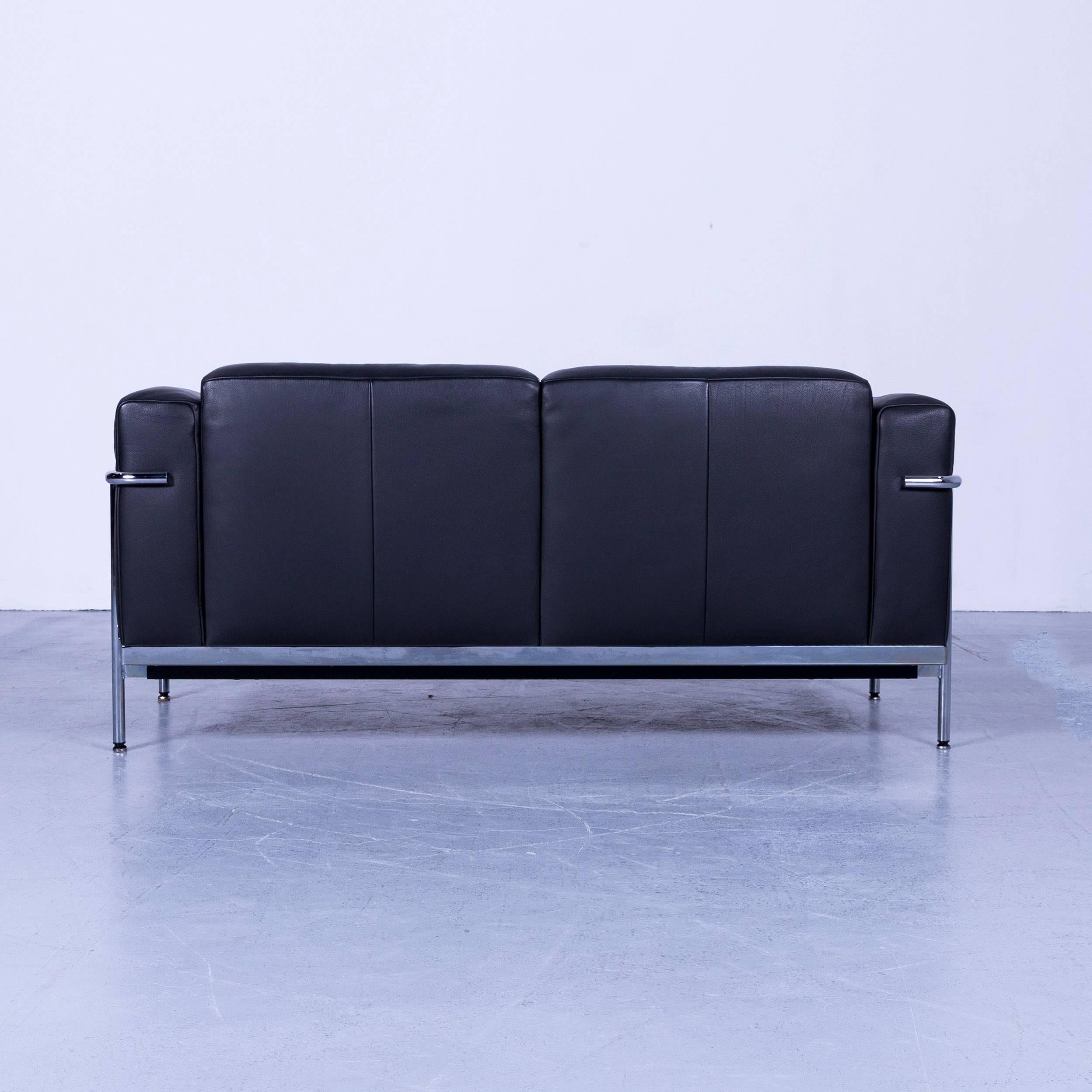 De Sede DS 560 Designer Sofa Black Leather Two-Seat Modern 5