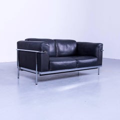 De Sede DS 560 Designer Sofa Black Leather Two-Seat Modern
