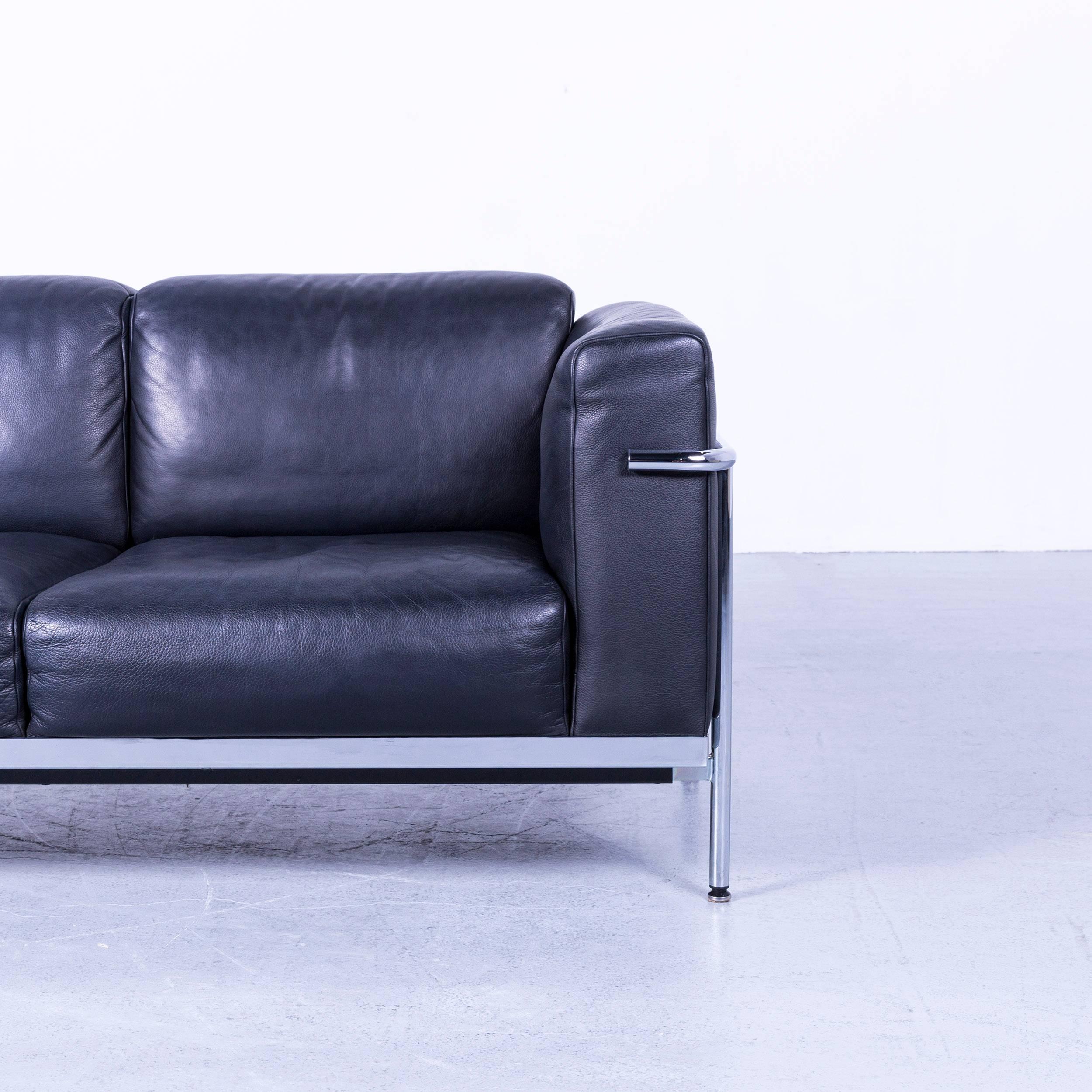 De Sede DS 560 Designer Sofa Black Leather Two-Seat Modern In Good Condition In Cologne, DE