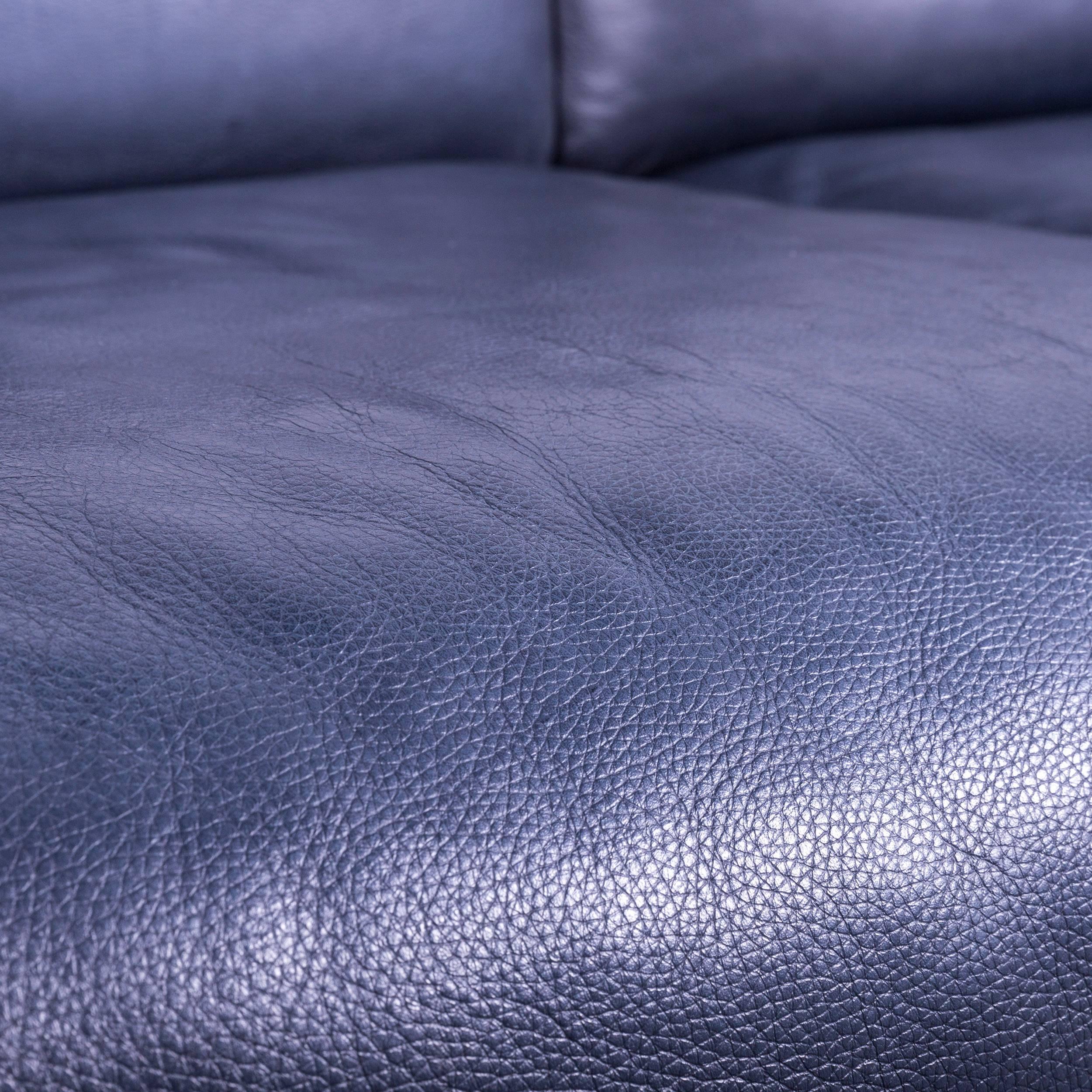 Contemporary De Sede DS 560 Designer Sofa Black Leather Two-Seat Modern