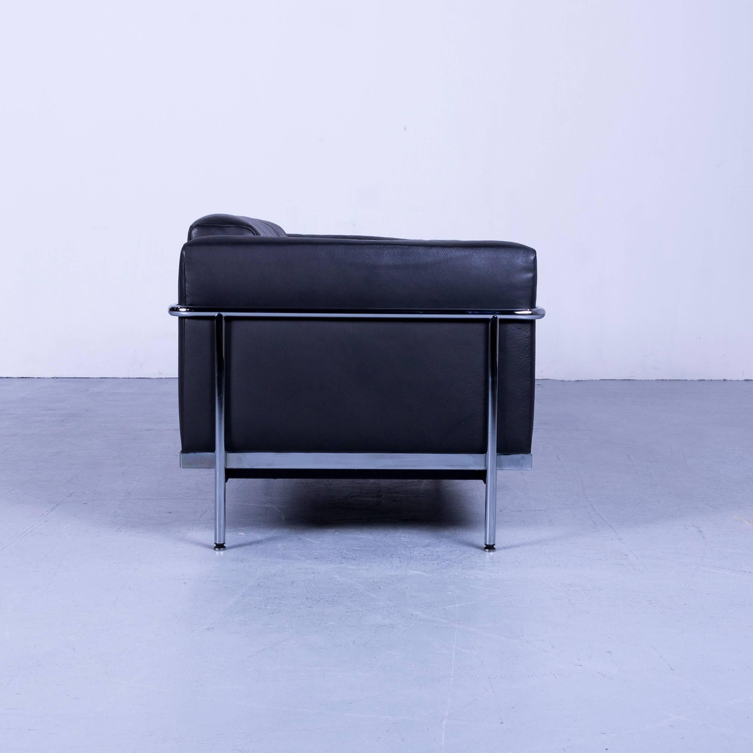 De Sede DS 560 Designer Sofa Black Leather Two-Seat Modern 4