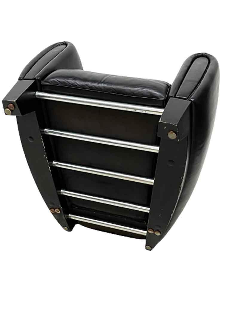 De Sede DS-57 Black Leather Chair by Franz Romero 4