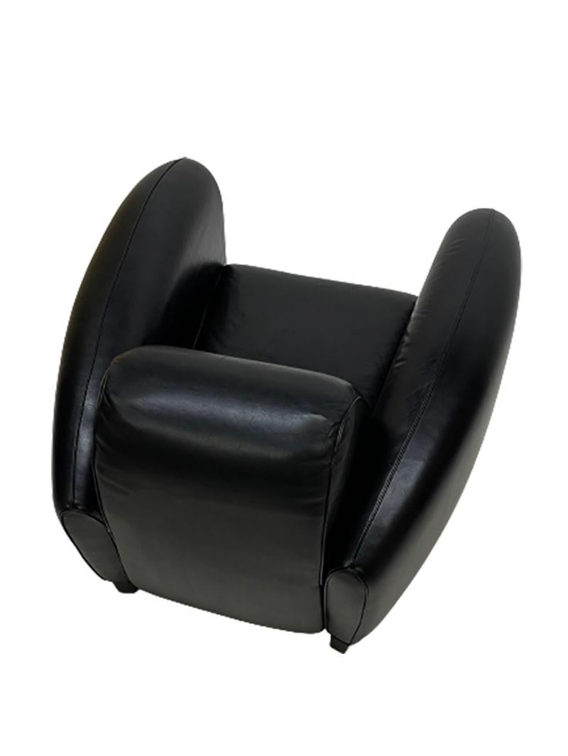 De Sede DS-57 Black Leather Chair by Franz Romero 3