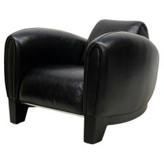 De Sede DS-57 Black Leather Chair by Franz Romero