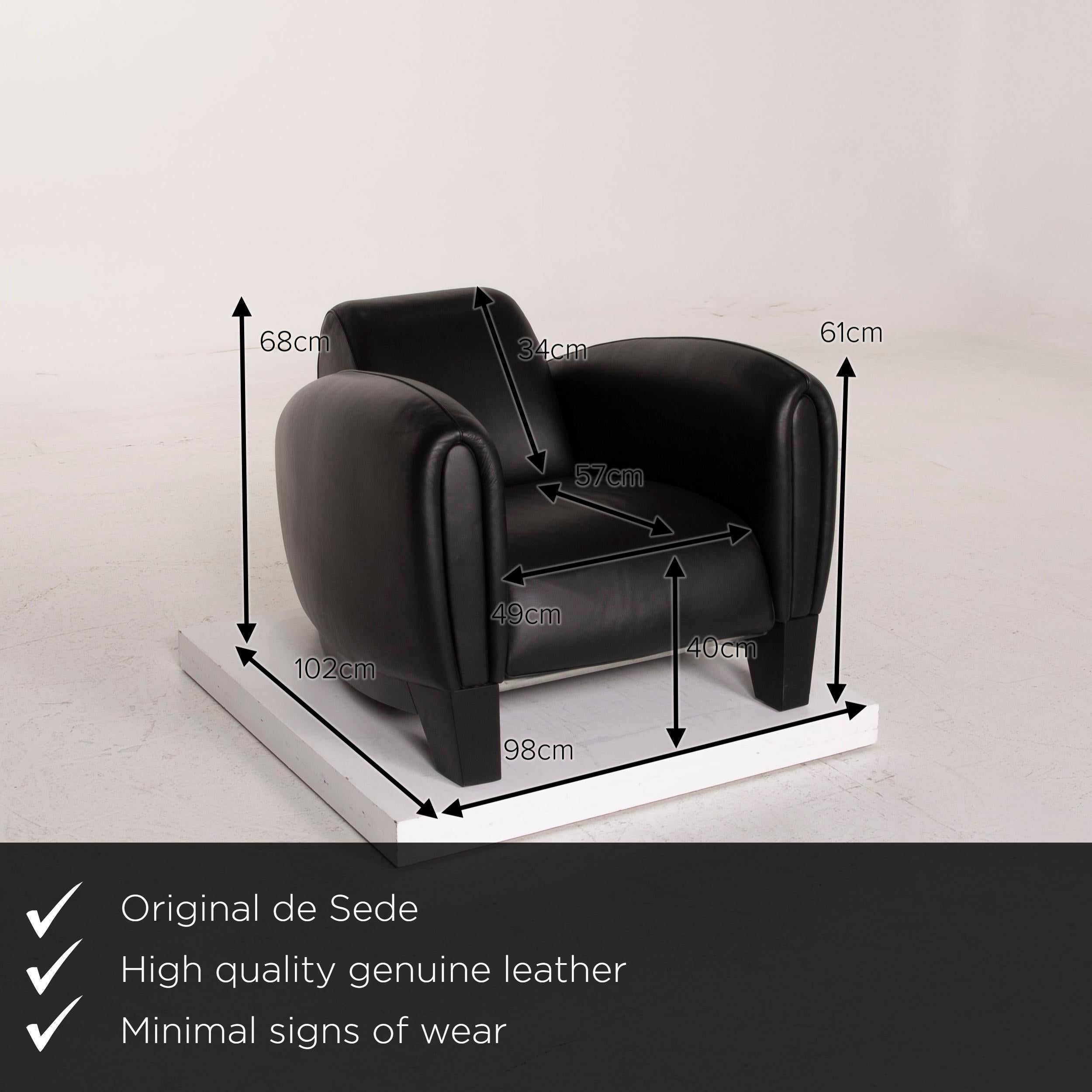We present to you a De Sede ds 57 leather armchair black.
  
 

 Product measurements in centimeters:
 

Depth 102
Width 98
Height 68
Seat height 40
Rest height 61
Seat depth 57
Seat width 49
Back height 34.