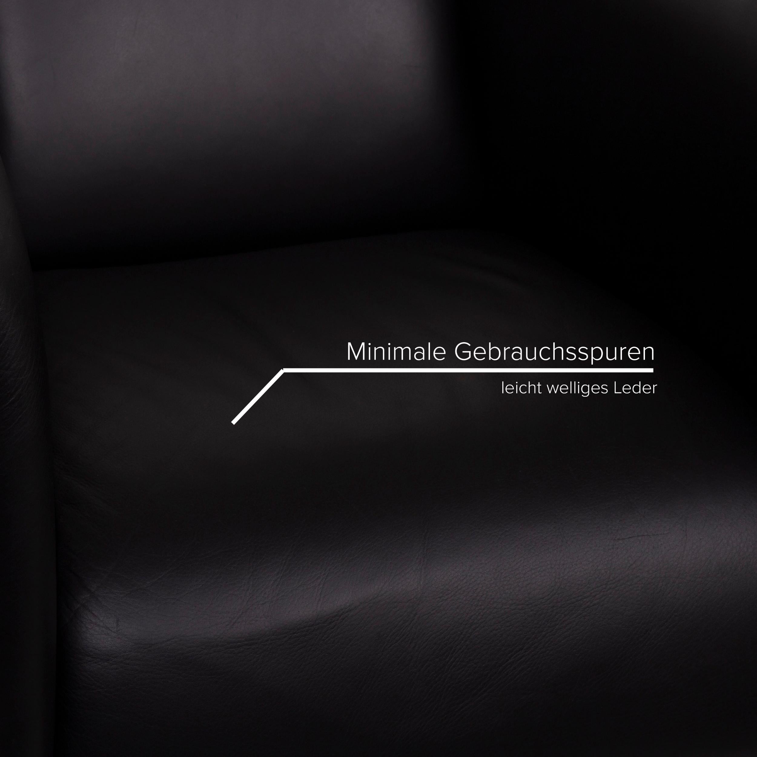Swiss De Sede Ds 57 Leather Armchair Black For Sale