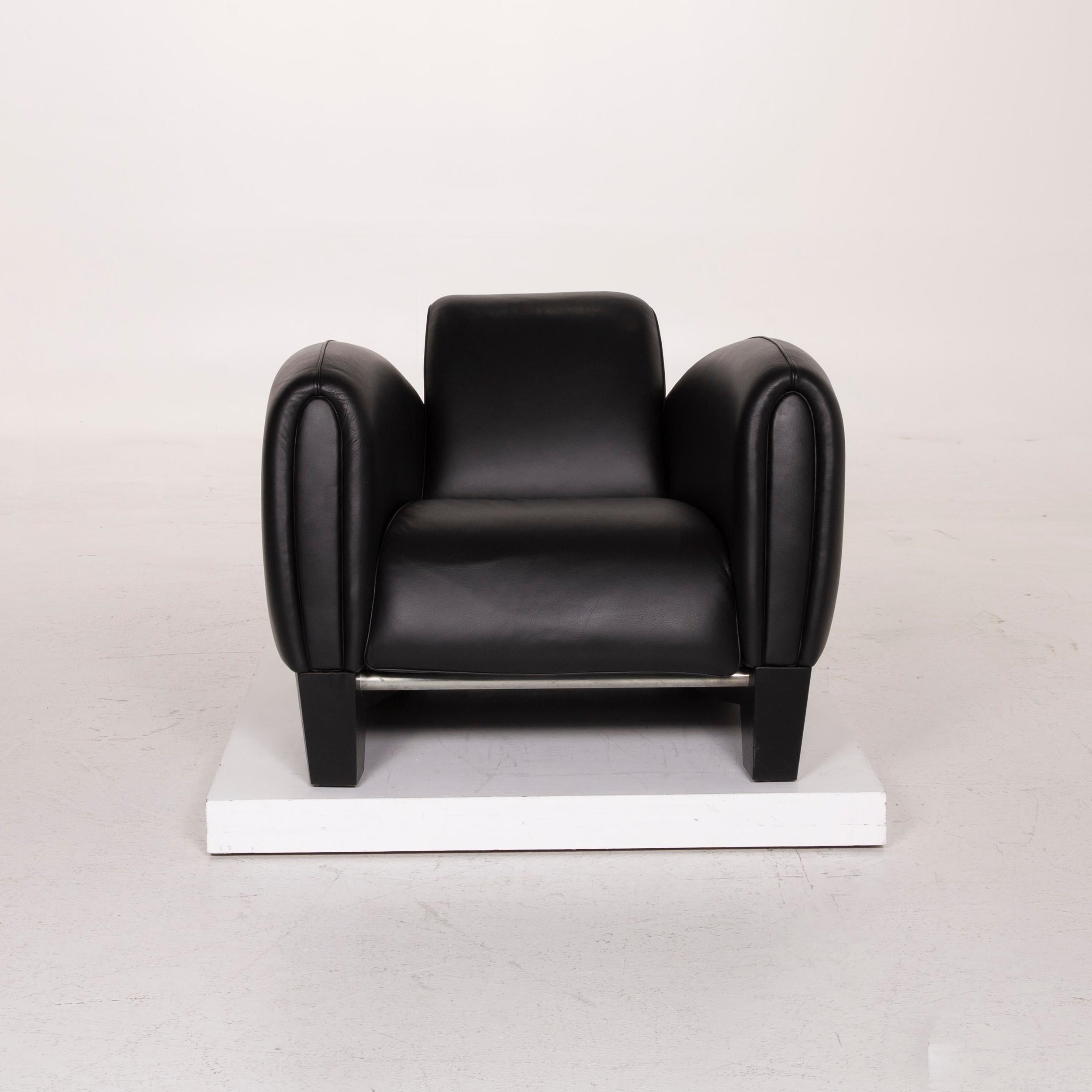 Contemporary De Sede Ds 57 Leather Armchair Black For Sale