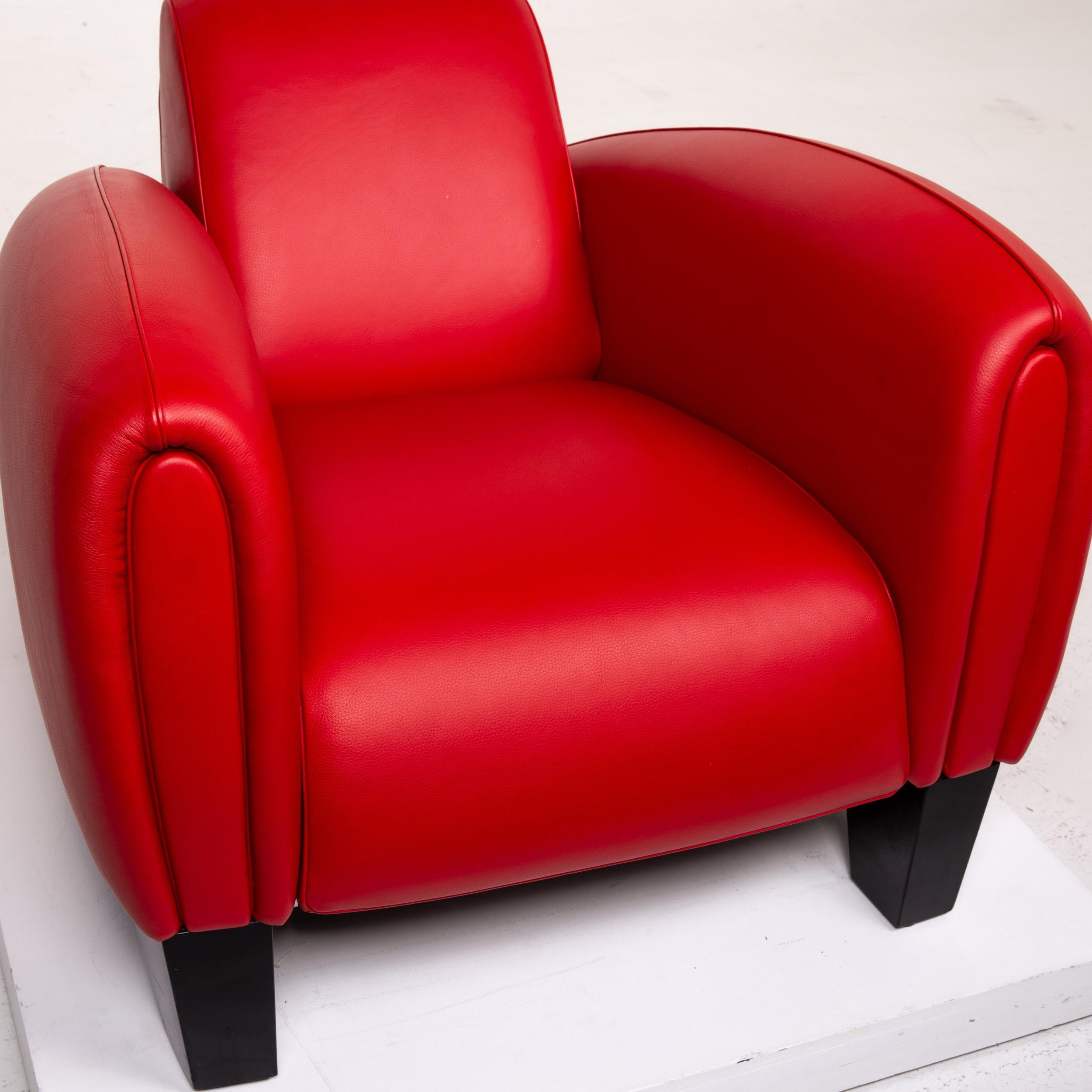Modern De Sede DS 57 Leather Armchair Red For Sale