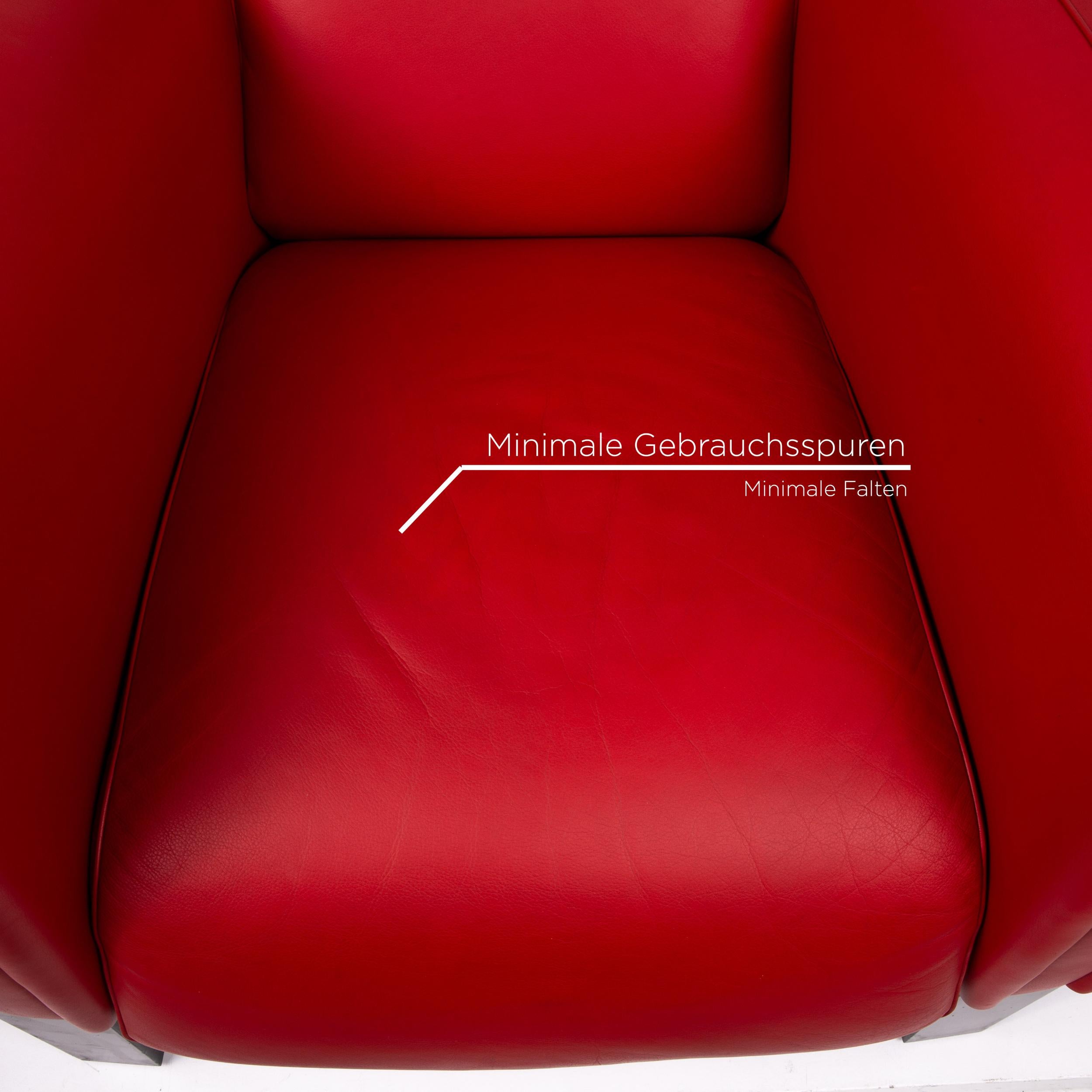 Modern De Sede DS 57 Leather Armchair Red For Sale